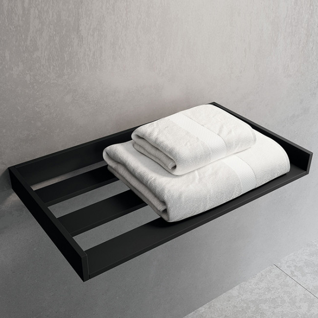 Novellini Kuadra Полка для полотенец 61.2х35cм., цвет: черный матовый