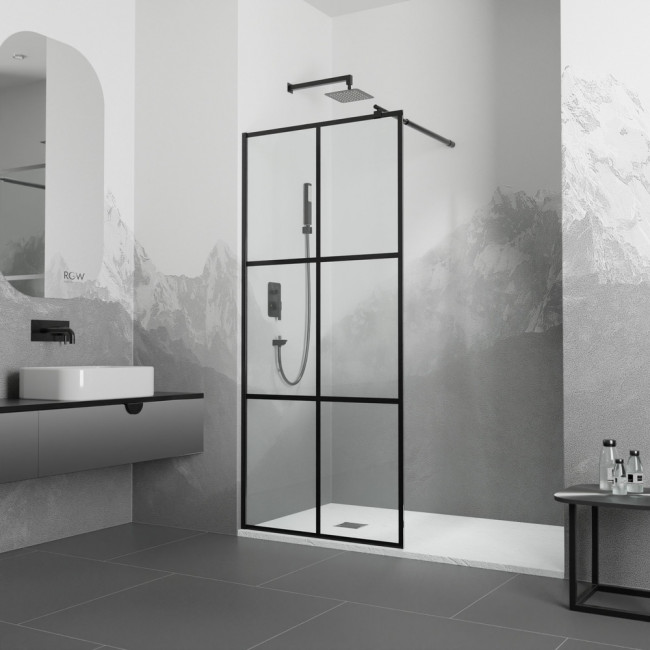 Перегородка для душа RGW WA-111B 700 мм Черный/Прозрачное