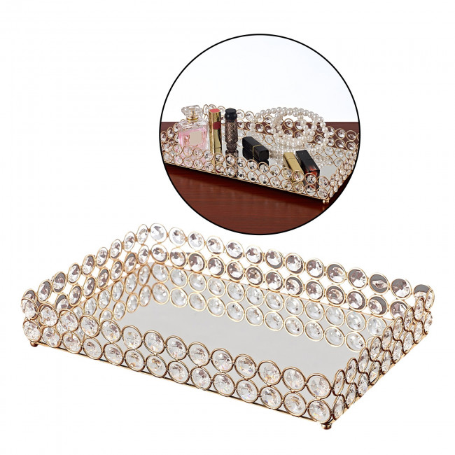 Подставка для предметов Kassatex 25 см Crystal Round Gold CRD-STR-GD