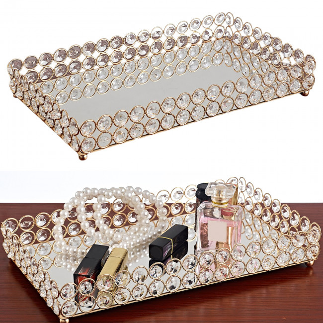 Подставка для предметов Kassatex 25 см Crystal Round Gold CRD-STR-GD