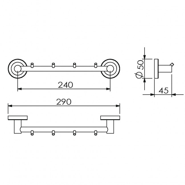 Полотенцедержатель 4 крючка Langberger Burano 11034A