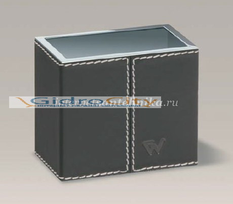 Стакан Kenia box хром+натур.кожа (коричн.цвет)  Windisch 91418R