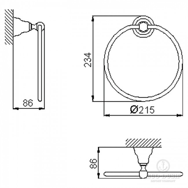 CISAL Arcana Полотенцедержатель кольцо 21.5см., цвет: золото CISAL Arcana Полотенцедержатель кольцо 21.5см., цвет: золото