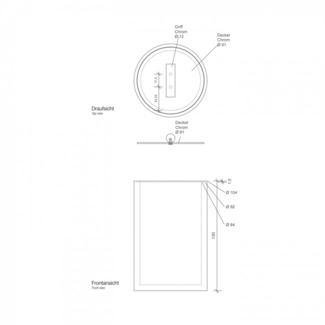 Decor Walther Stone DMD L Баночка универсальная 16x10см, с крышкой, настольная, цвет: белый / сталь матовая