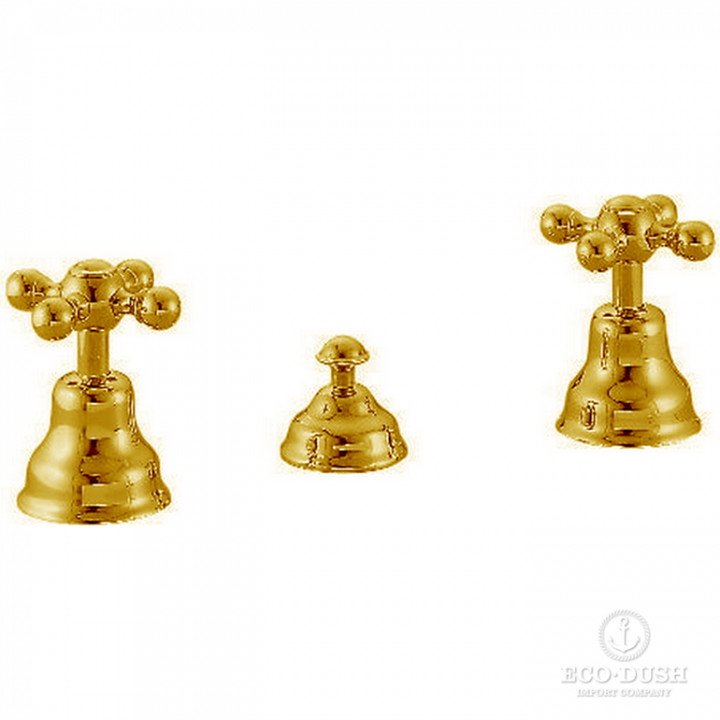 CISAL Arcana Ceramic Смеситель для биде на 3 отверстия без излива, с донным клапаном, цвет: золото CISAL Arcana Ceramic Смеситель для биде на 3 отверстия без излива, с донным клапаном, цвет: золото