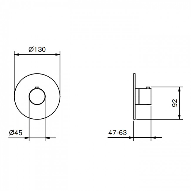 Fantini Nostromo Смеситель для душа, встраиваемый, термостатический, внешняя часть, цвет: хром