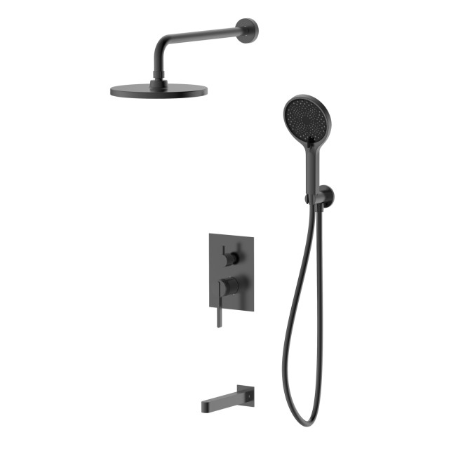 Душевая система для ванны и душа DQ Bonn встраиваемая с изливом графит (DA1705606)