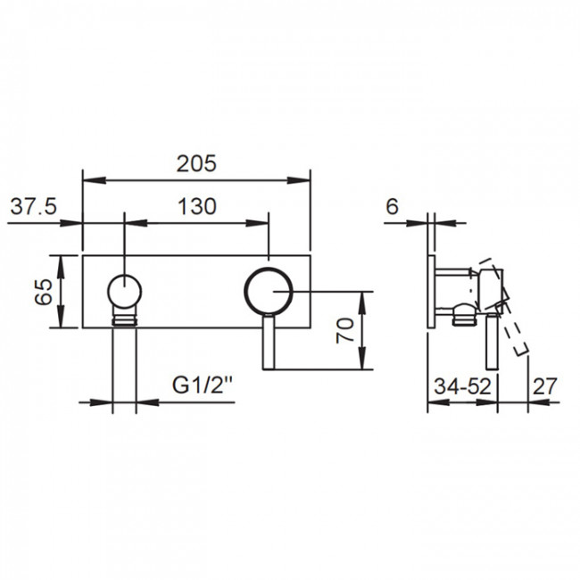 Fantini Nostromo Смеситель для душа, встраиваемый, цвет: хром 50 02 E888B