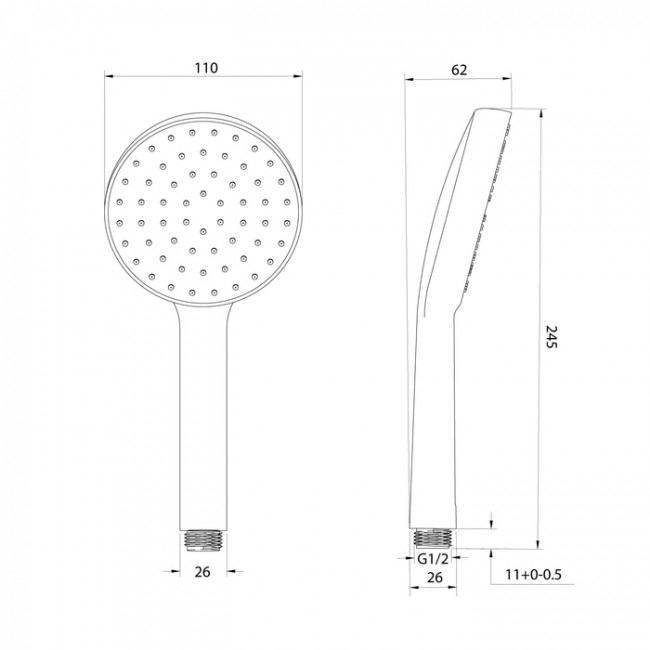 Лейка для душа, Essential, Milardo, ESS1F11M18 Лейка для душа, Essential, Milardo, ESS1F11M18