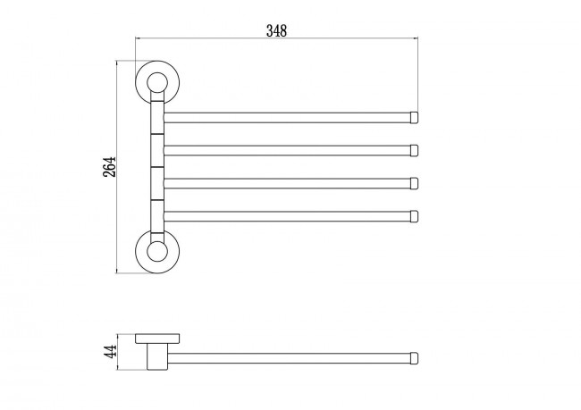 Держатель для полотенец поворотный (4-ой) Savol (S-005604H)