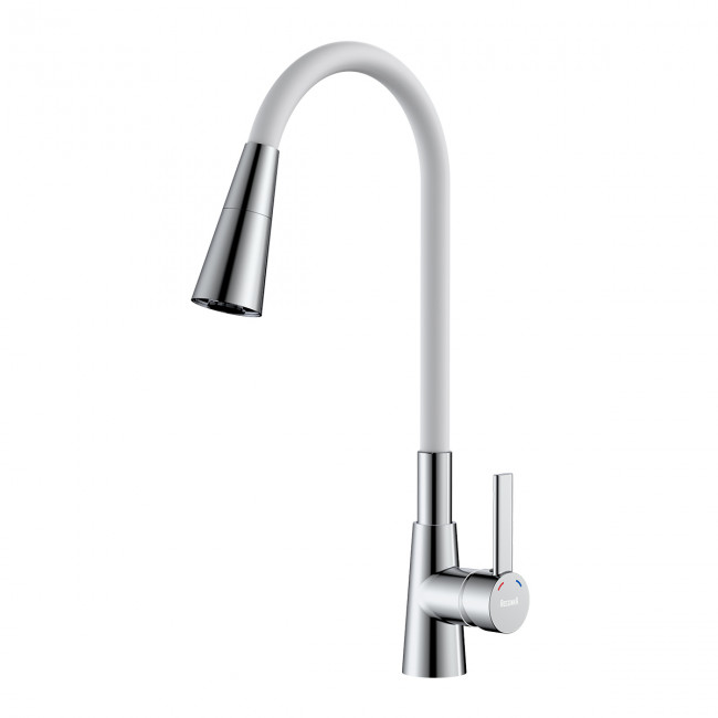 Смеситель Rossinka для кухни с гибким поворотным изливом (Z35-39-White) Смеситель Rossinka для кухни с гибким поворотным изливом (Z35-39-White)