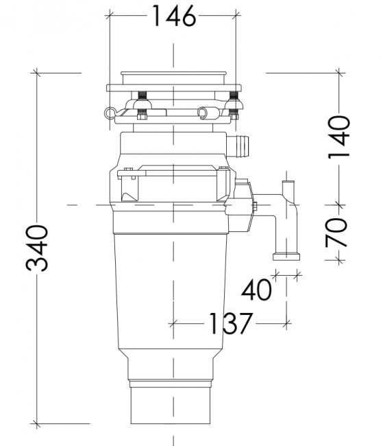 Измельчитель пищевых отходов WASTE FIGHTER F-22 Standard Измельчитель пищевых отходов WASTE FIGHTER F-22 Standard