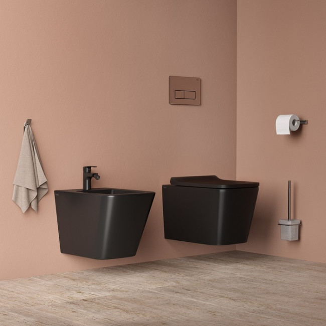 Комплект 2в1: подвесной унитаз и биде, чёрный матовый, Bild, IDDIS, (BILR2BMi73)