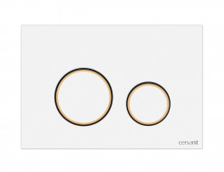 Кнопка Cersanit  TWINS для LINK PRO/VECTOR/LINK/HI-TEC пластик белый с рамкой золото (63535)