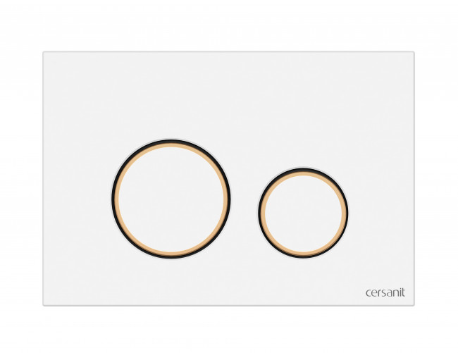 Кнопка Cersanit TWINS для LINK PRO/VECTOR/LINK/HI-TEC пластик белый с рамкой золото (63535) Кнопка Cersanit TWINS для LINK PRO/VECTOR/LINK/HI-TEC пластик белый с рамкой золото (63535)