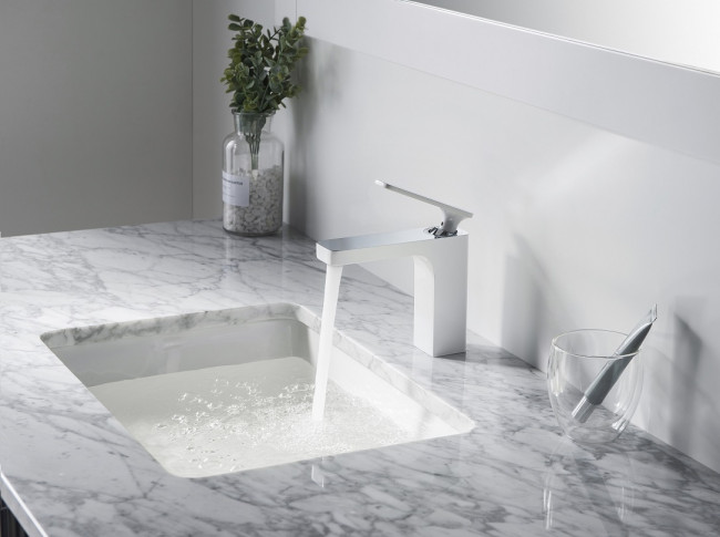 Смеситель для раковины Timo Torne хром-белый (4361/00-16F) Смеситель для раковины Timo Torne хром-белый (4361/00-16F)