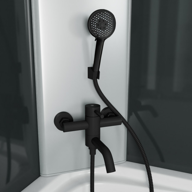 Смеситель для ванны с коротким изливом RUSH Melos (SUS1101-44Black)