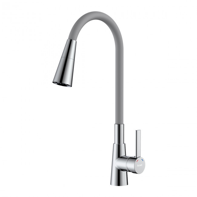 Смеситель Rossinka для кухни с гибким поворотным изливом (Z35-39-Gray) Смеситель Rossinka для кухни с гибким поворотным изливом (Z35-39-Gray)