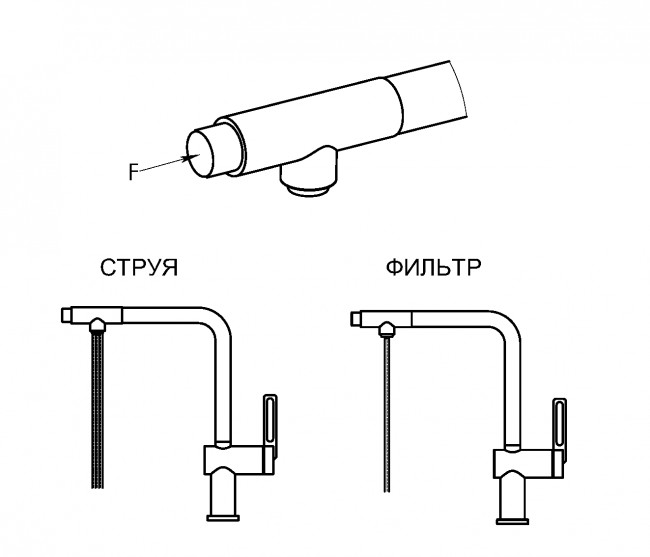 Смеситель для кухни GRANULA с выдвижным изливом и подключением к фильтру (8169, ГРАФИТ) Смеситель для кухни GRANULA с выдвижным изливом и подключением к фильтру (8169, ГРАФИТ)