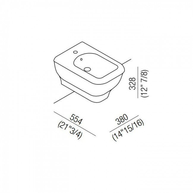 Agape Memory биде подвесное 38х55.4х32.8 см, цвет: темно-серое