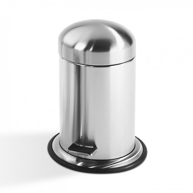 Decor Walther TE 30 Ведро 17xh31см, с педалью и крышкой, напольное, цвет: сталь матовая