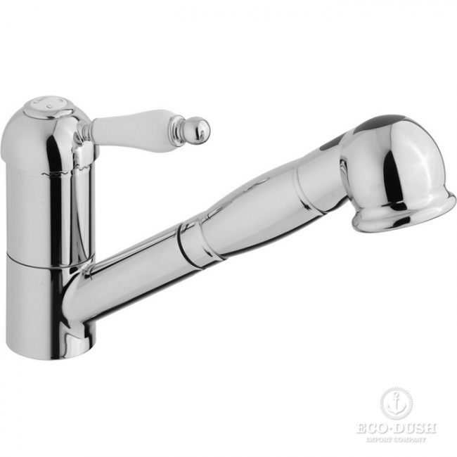 CISAL Кухонные смесители Смеситель однорычажный на 1 отверстие для кухни с вытяжным душем,излив 232 мм, цвет: хром CISAL Кухонные смесители Смеситель однорычажный на 1 отверстие для кухни с вытяжным душем,излив 232 мм, цвет: хром