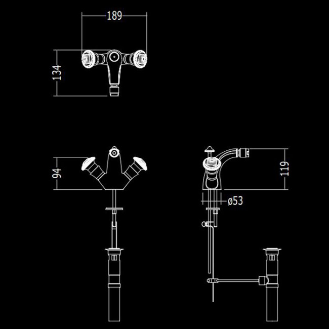 Devon&Devon Excelsior Swan Смеситель для биде на одно отверстие, цвет: золото 24к