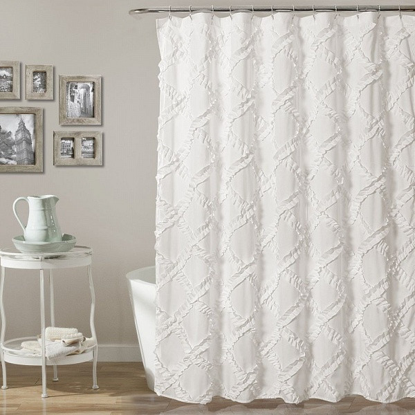 Шторка для ванной 180х180 Carnation Home Fashions Diamonds White DDS180W