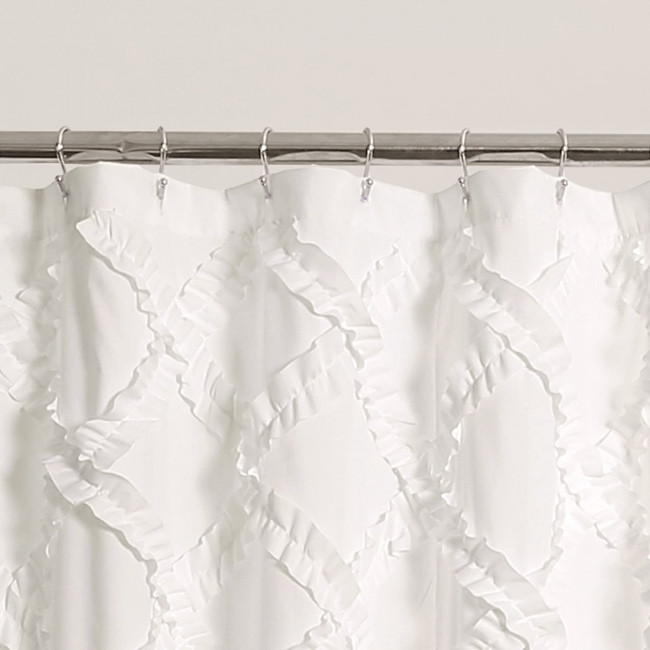 Шторка для ванной 180х180 Carnation Home Fashions Diamonds White DDS180W