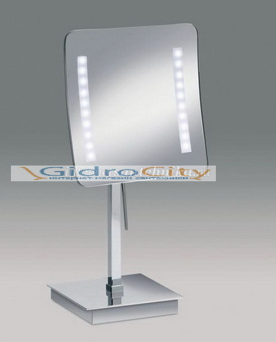 Зеркало настольное квадратное с диодной подсветкой (LED) хром Windisch 99627CR 3X Зеркало настольное квадратное с диодной подсветкой (LED) хром Windisch 99627CR 3X
