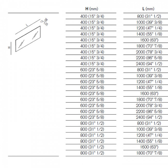 Agape Nudo LED Зеркало настенное 100x40x3.8 см с LED подсветкой