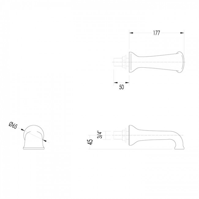 Devon&Devon Coventry Излив настенный, цвет: хром