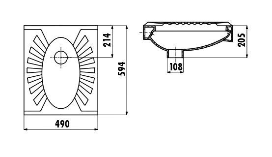 CREAVIT Чаша Генуя 50*60 РОМАШКА