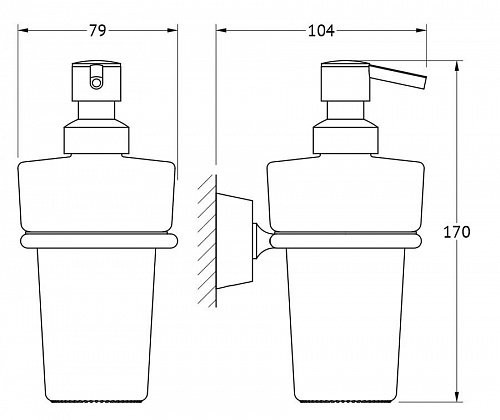 Емкость для жидкого мыла с держателем FBS Vizovice VIZ 009 Емкость для жидкого мыла с держателем FBS Vizovice VIZ 009