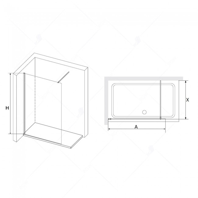 Перегородка для душа RGW WA-010 1000 мм Хром/Прозрачное