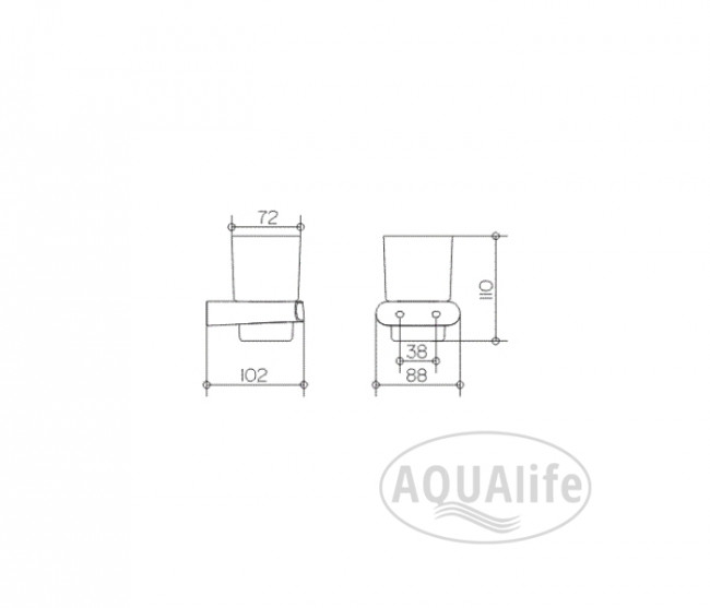 Стакан с держателем Keuco Elegance 11650 019000