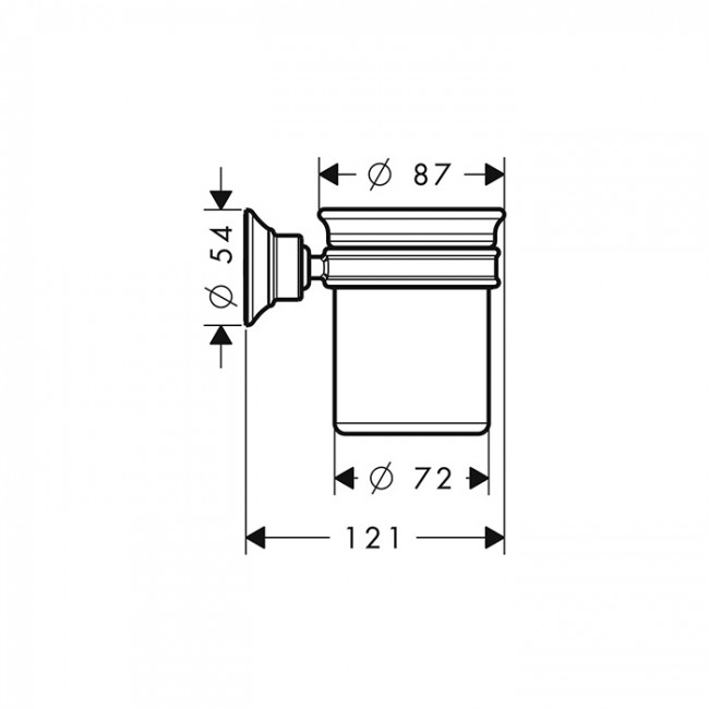 Axor Montreux Стакан подвесной, цвет: шлифованное золото/белый