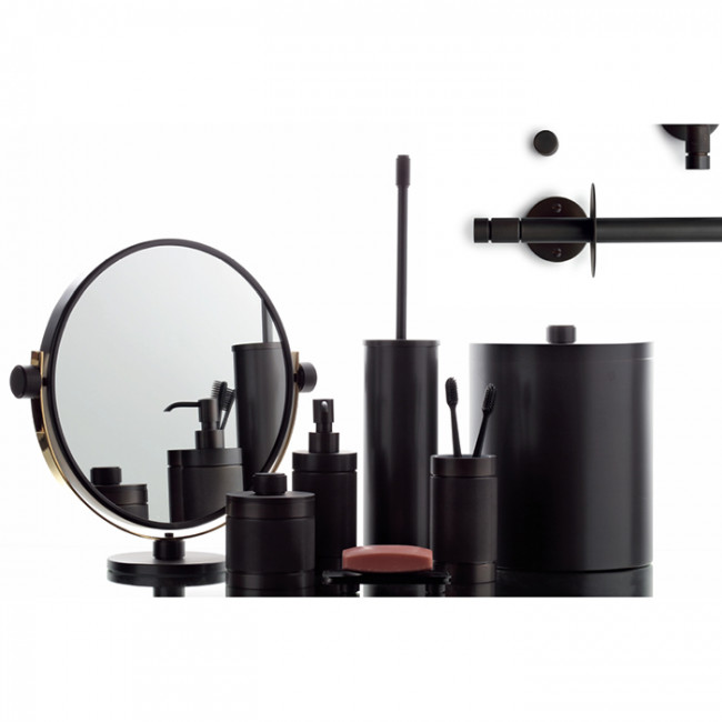 Bertocci Officina 01 Контейнер с крышкой, h110см, d90см, настольный, цвет: черный матовый