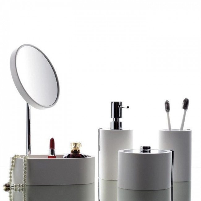 Bertocci Easy Стакан настольный, цвет: белый/хром Bertocci Easy Стакан настольный, цвет: белый/хром