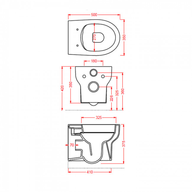 ARTCERAM/HIDRA SMARTY Унитаз подвесной безободковый 37х50 см, цвет: белый