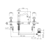 Nicolazzi Dames Anglaises Смеситель для раковины на 3 отверстия, с донным клапаном, излив: 165мм, цвет: хром