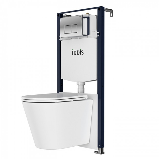 Комплект 3в1: подвесной унитаз, инсталляция и клавиша смыва хром IDDIS Calipso Q (CAQPO1GCi73)