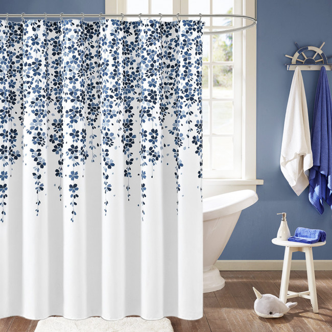 Шторка для ванной 180х180 Carnation Home Fashions Garland Blue ALA180BLU