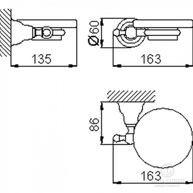 CISAL Arcana Мыльница подвесная керамическая, цвет: белый/золото