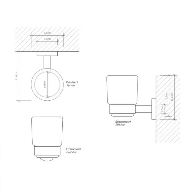 Decor Walther Basic WMG Стакан подвесной, цвет: черный матовый Decor Walther Basic WMG Стакан подвесной, цвет: черный матовый