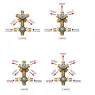 Bossini Z001250000 Встраиваемая часть термостата с девиатором 1-5 направления' 1/2”, цвет: латунь