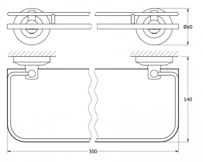 Полка с ограничителем 30 см FBS Standard STA 013
