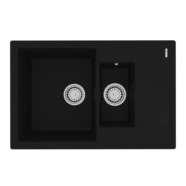 Кухонная мойка Lemark RAMZA 760 врезная прямоугольная с доп.чашей и крылом из кварцгранита цвет: Антрацит (9910037) Кухонная мойка Lemark RAMZA 760 врезная прямоугольная с доп.чашей и крылом из кварцгранита цвет: Антрацит (9910037)