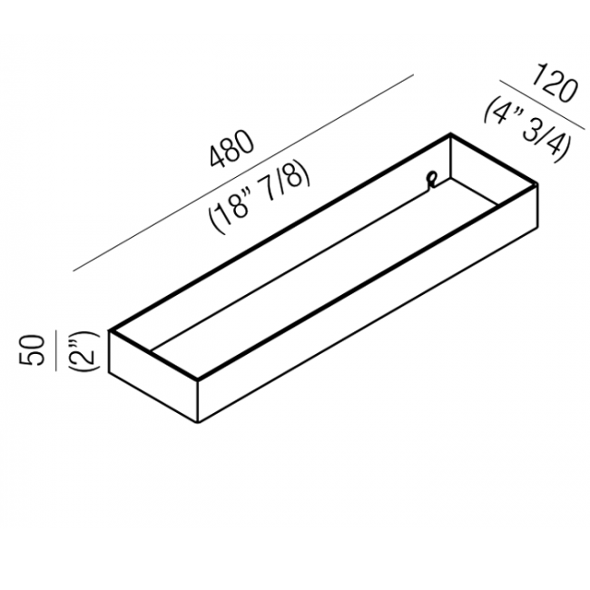 Agape 369 Полотенцедержатель, 48см, подвесной, цвет: глянец