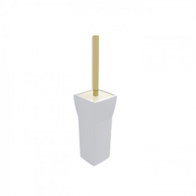 Bertocci Grace Туалетный ёршик, напольный, цвет: белая керамика/золото